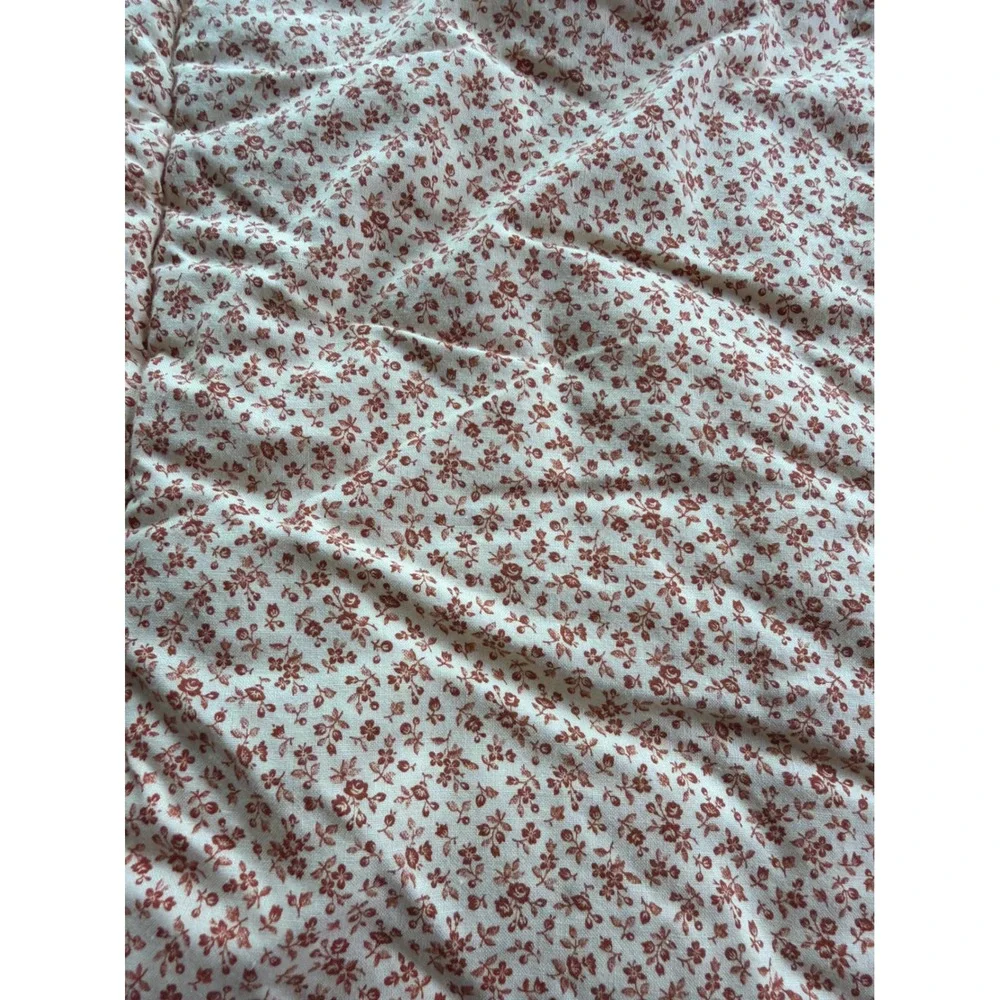 VTG Puppy Dog Patchwork Baby Quilt Floral Hearts Eyelet Lace Rust Cream‎ 38x51